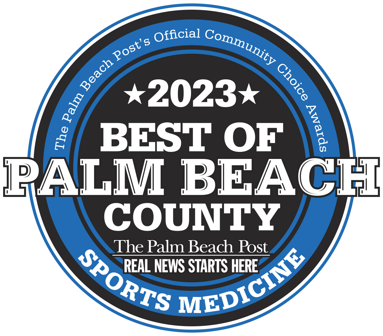 Palm Beach Logo Button Best SPORTS-MEDICINE 2023